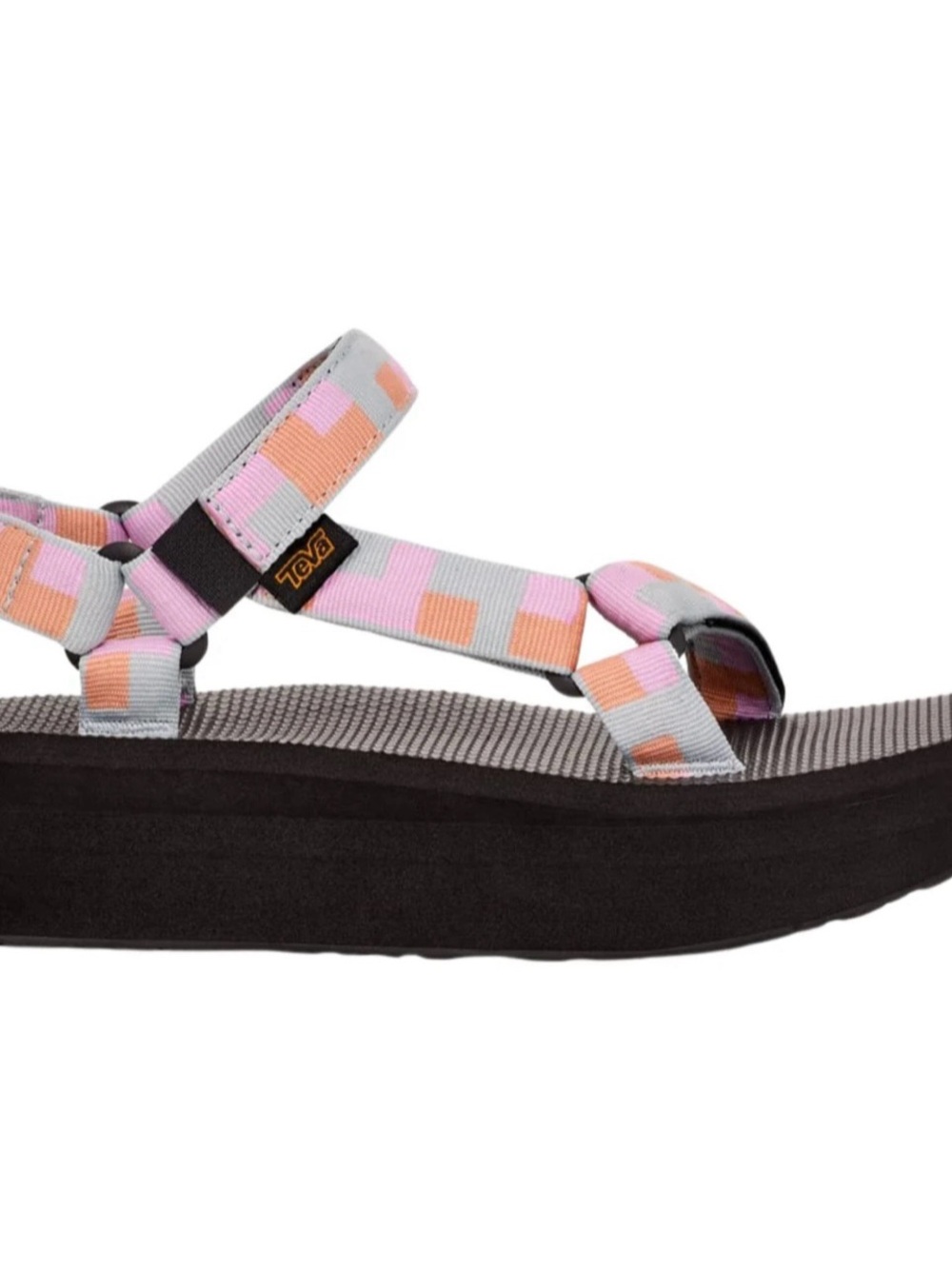 TEVA Women’s SANDAL FLATFORM SIZE 7 UNIVERSAL RETRO SHAPES PEARL Pink BLUE Black